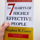 White book with red text: The 7 Habits of Highly Effective People