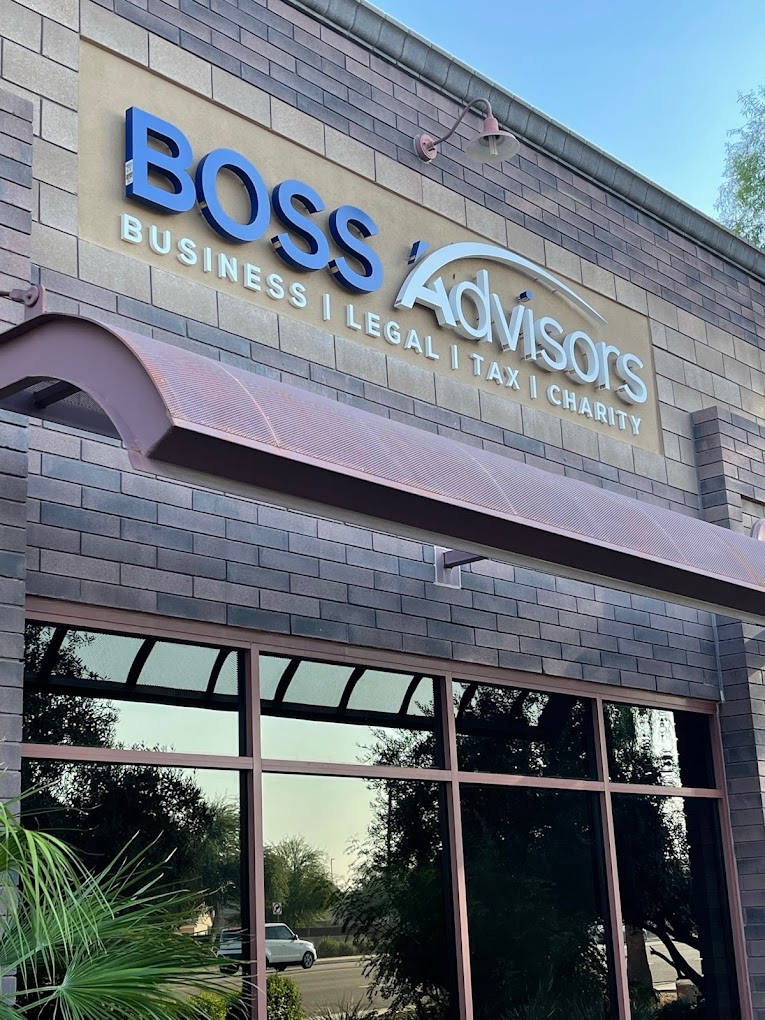 Building sign that reads Boss Advisors