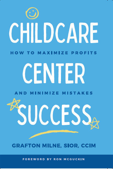 Blue book cover with words "Childcare Center Success: How to Maximize Profits and Minimize Mistakes"