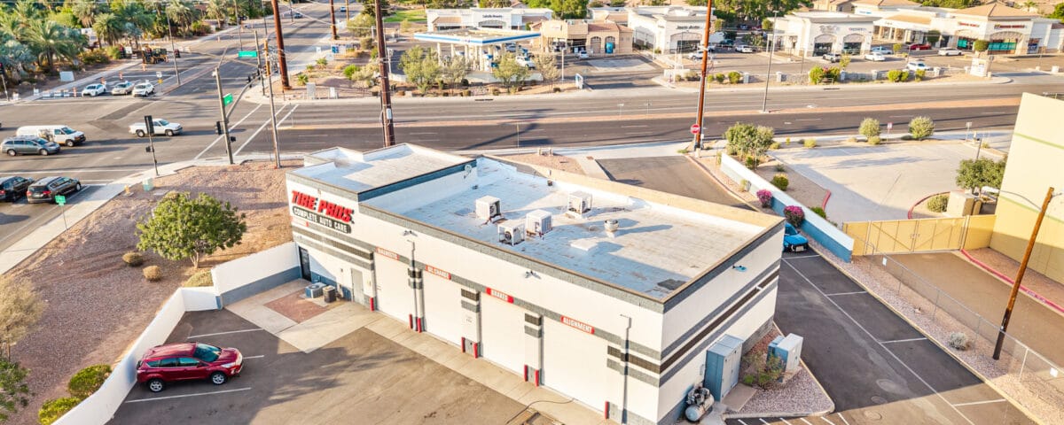 Drone photo of automative building